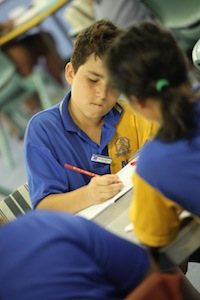 Students working in classroom
