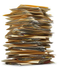 A large pile of paperwork
